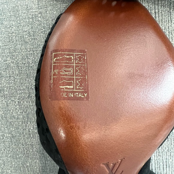 LOUIS VUITTON SUEDE PERFORATED SLING BACK SANDALS - Picture 9 of 13